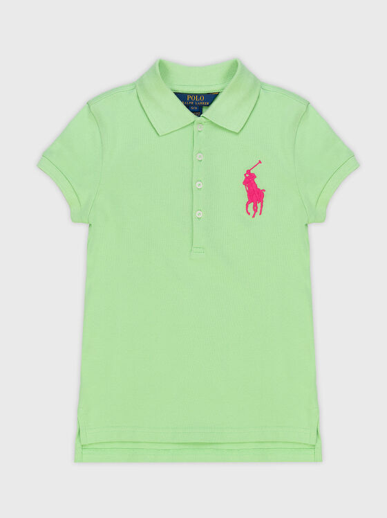 Polo shirt with contrasting logo  - 1