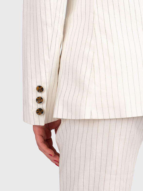 DINA double-breasted jacket with striped print - 4