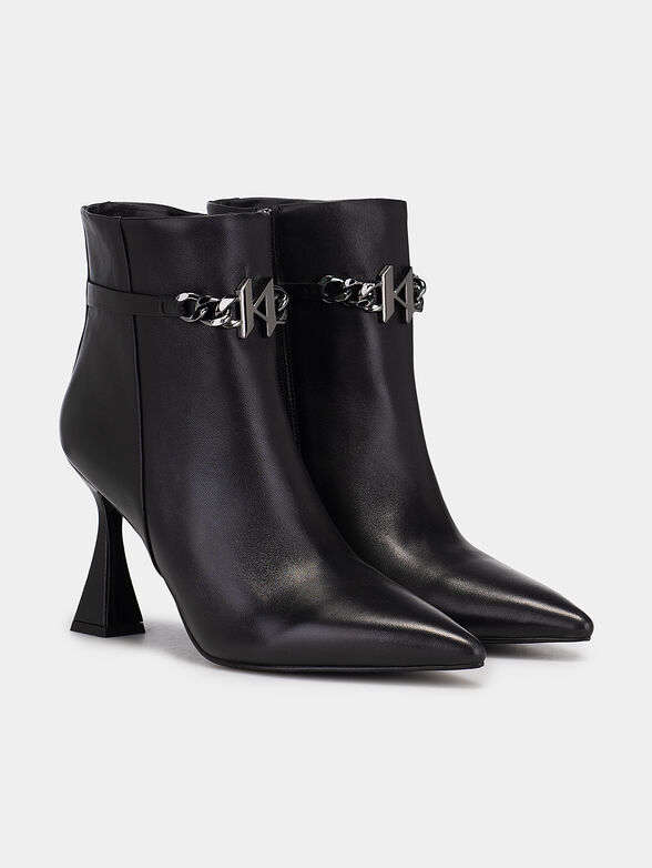 DEBUT leather boots with metal logo accent - 2