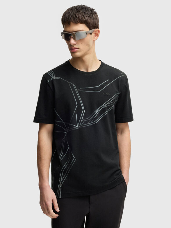 Cotton T-shirt with logo and print - 1