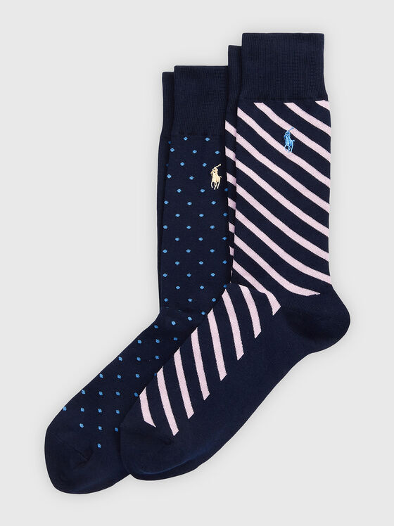 Set of two pairs of socks with contrasting patterns - 1
