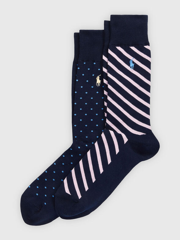 Set of two pairs of socks with contrasting patterns - 1