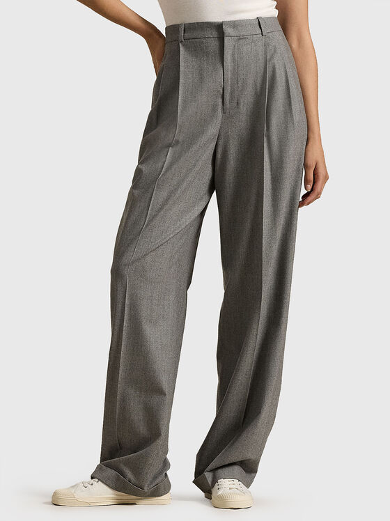 Pantaloni din lână cu falduri - 1