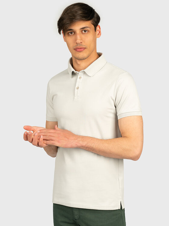 Tricou polo din bumbac de culoare gri - 1