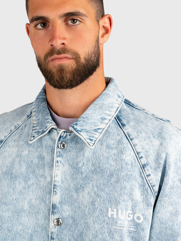 Denim shirt with logo detail - 3