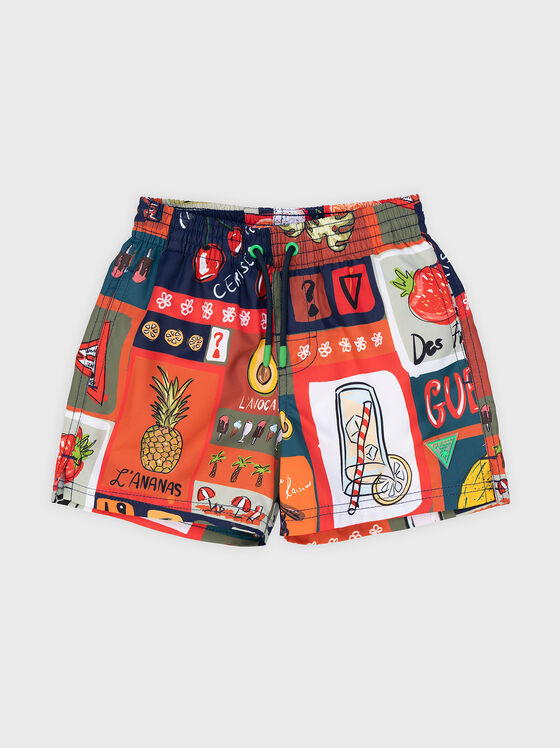 Beach shorts with starfish print - 1