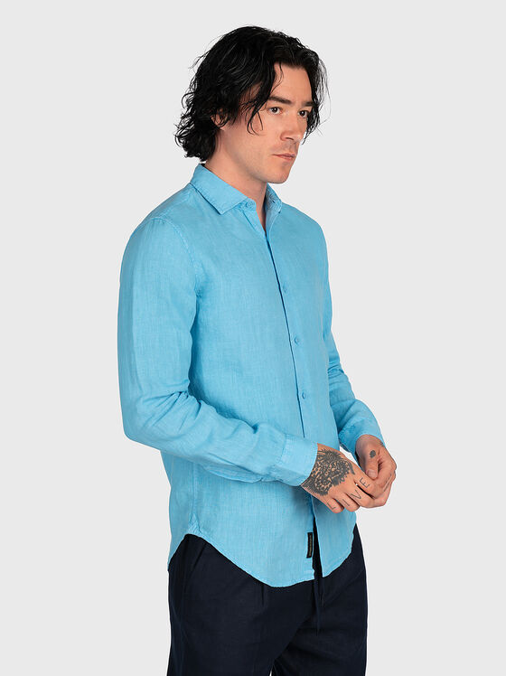 STUDIOS navy blue linen shirt - 1