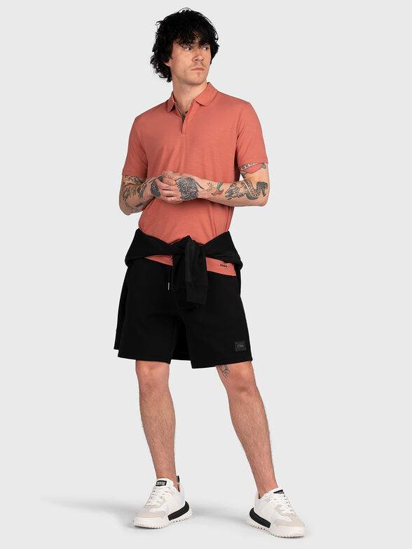 Black polo-shirt with zip - 2