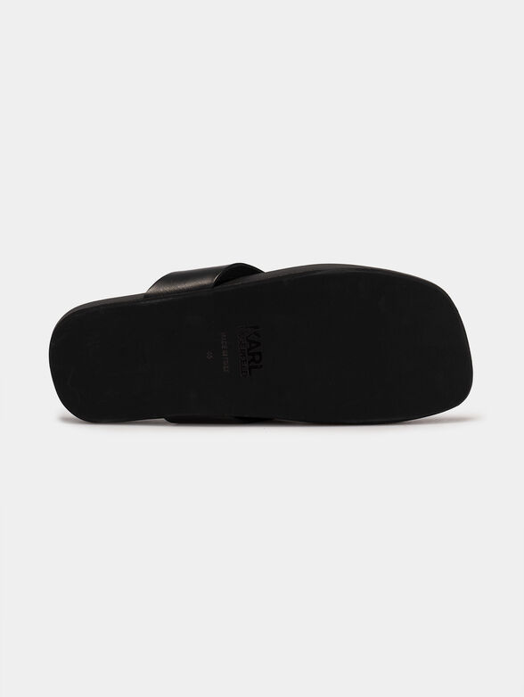 LIDO leather slides with logo - 5