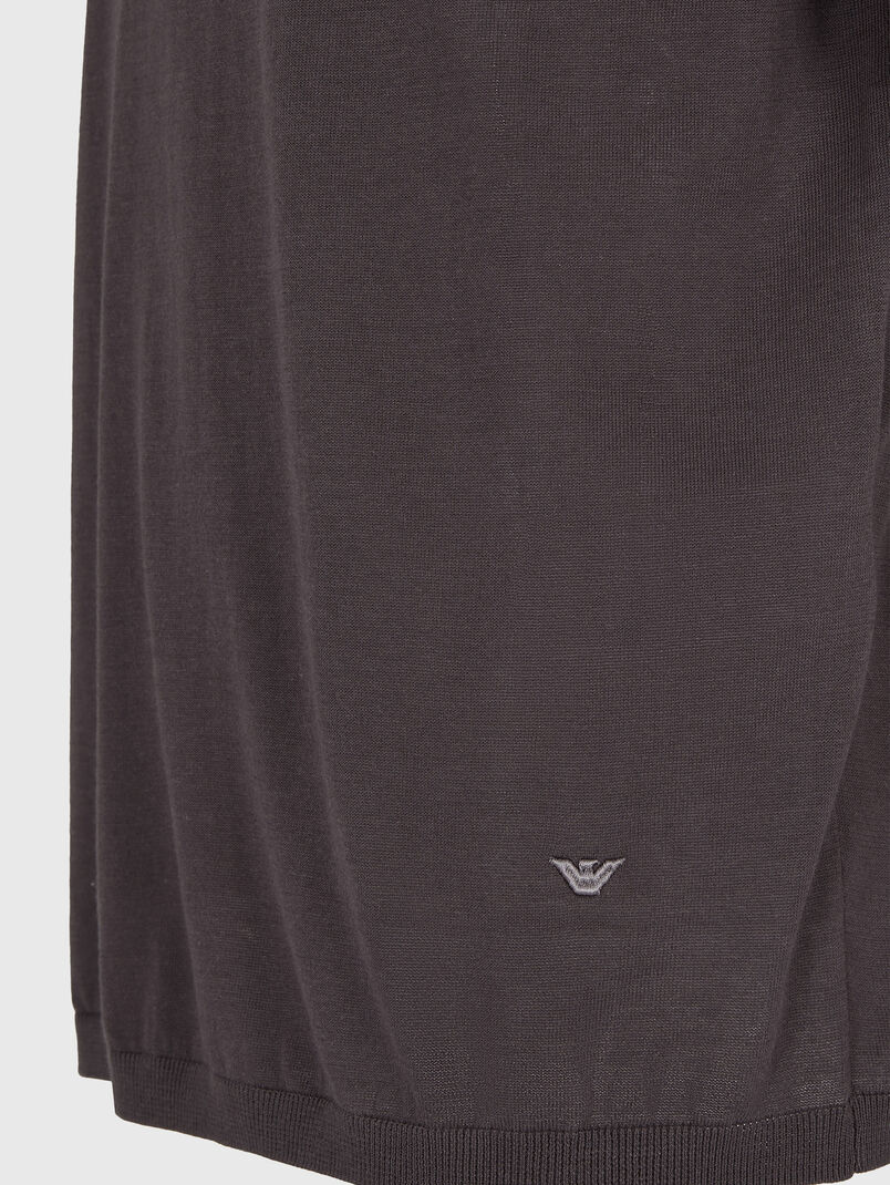 Beige T-shirt with silk blend - 3