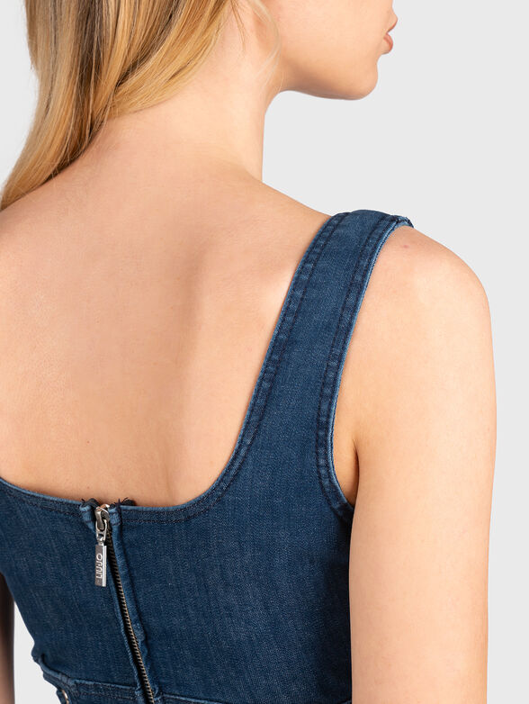 Dark blue denim jumpsuit - 4