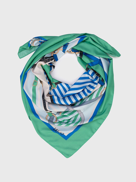 Eșarfă verde FOULARD cu imprimeu - 1