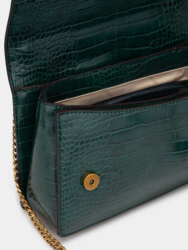 Beige bag with crocodile texture - 5
