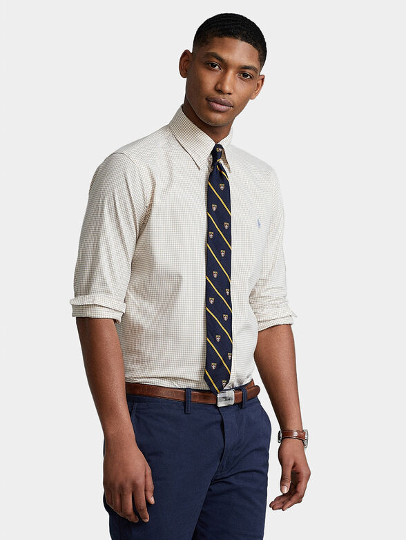Plaid shirt with logo embroidery - 1