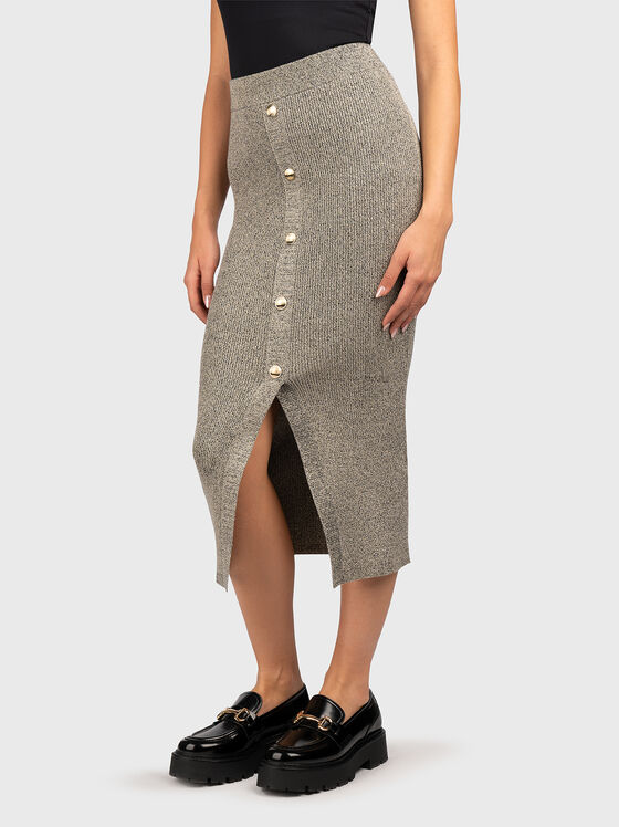 Fustă midi cu fire lurex - 1