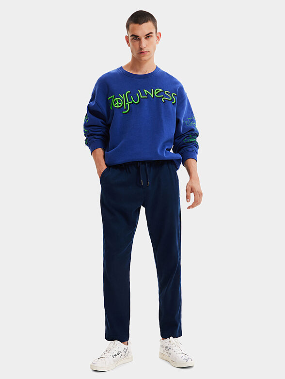 MILO blue sweatshirt with accent embroidery - 2