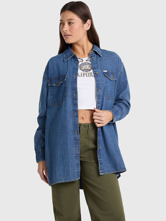Cămașă din denim supradimensionată - 1