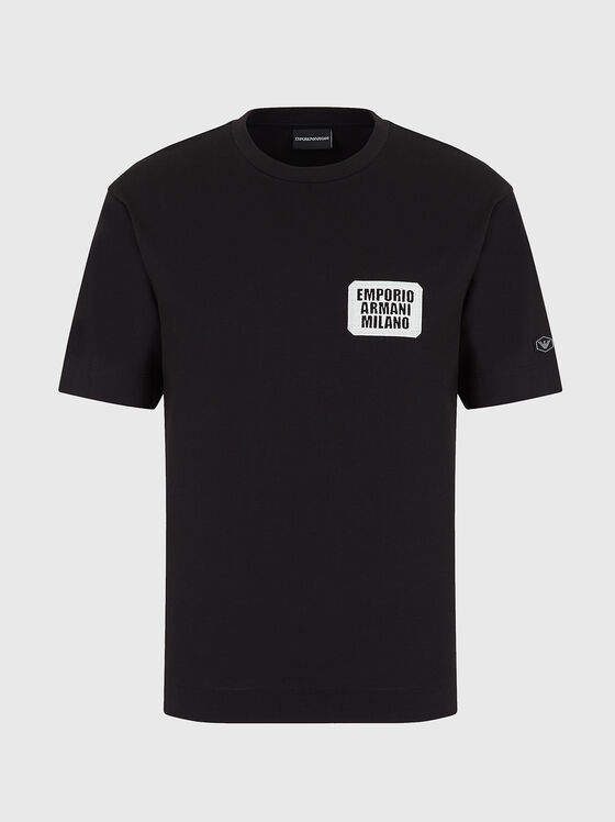 Tricou din bumbac cu decolteu oval - 1
