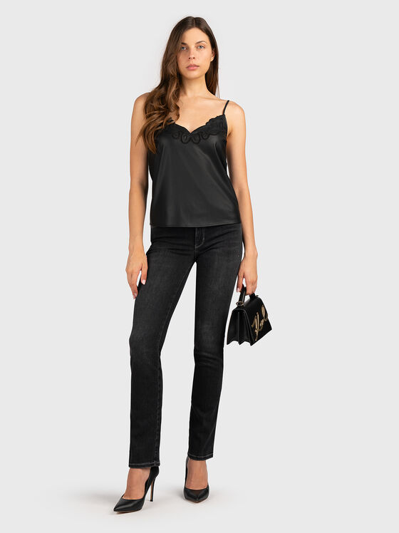 MELINDA black top from eco leather - 2