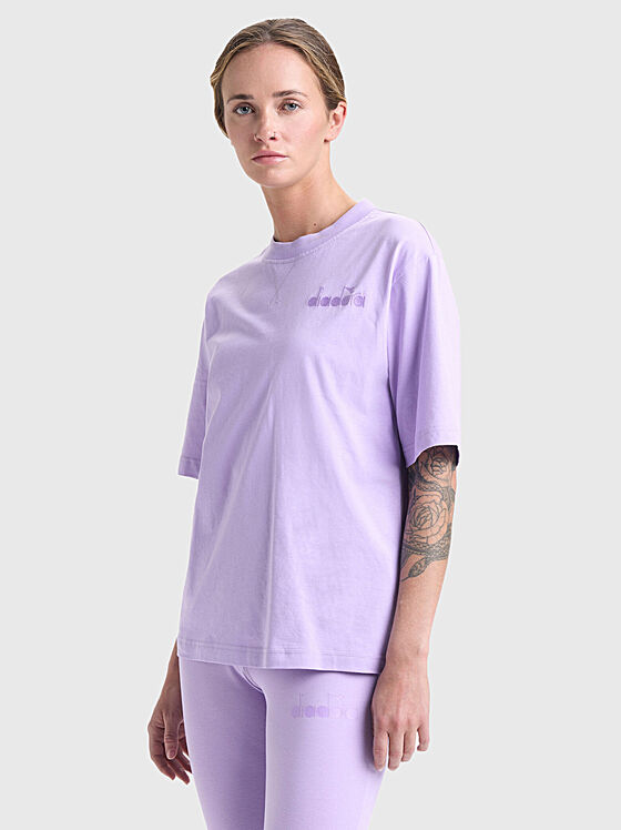 Tricou în violet cu logo brodat - 1