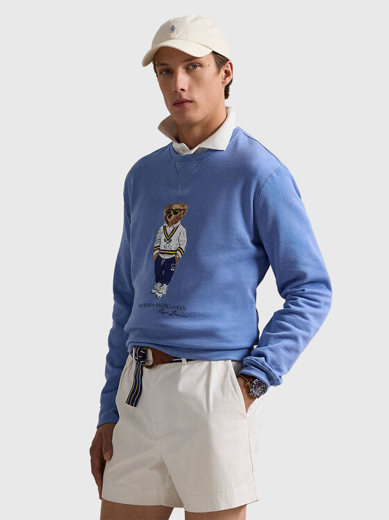 Hanorac cu decolteu oval și imprimeu Polo Bear - 1