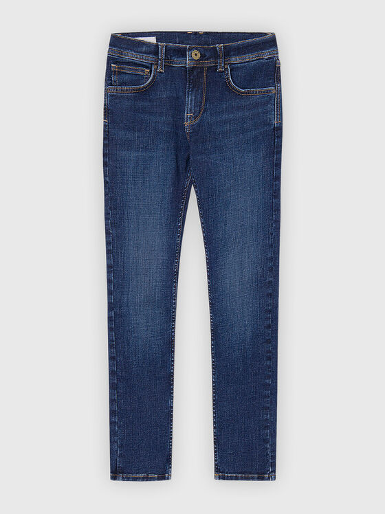 Navy blue low-waist skinny jeans - 1