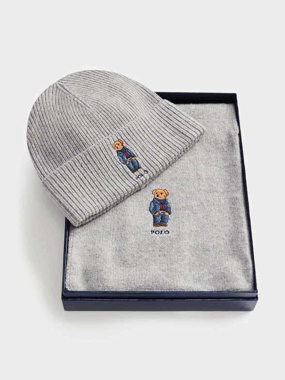 Scarf and hat set with Polo Bear embroidery - 2