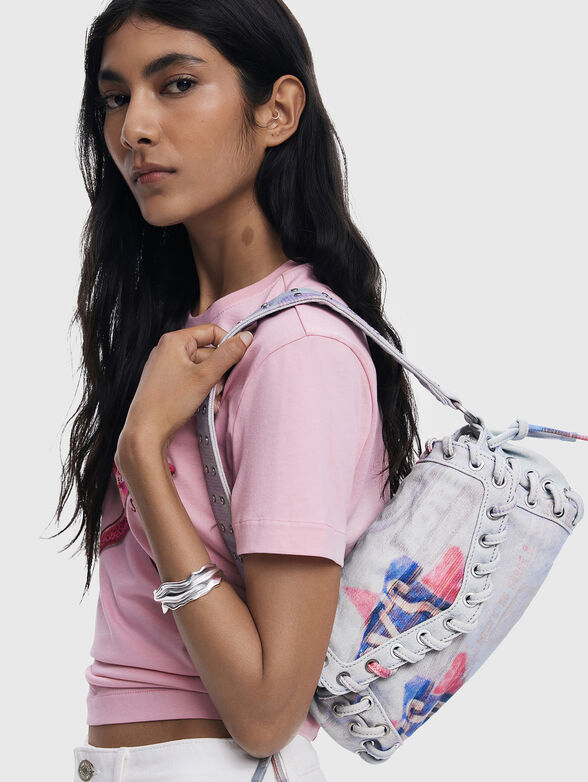 Small denim bag with print - 2