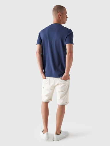 Logo embroidered T-shirt in blue - 3