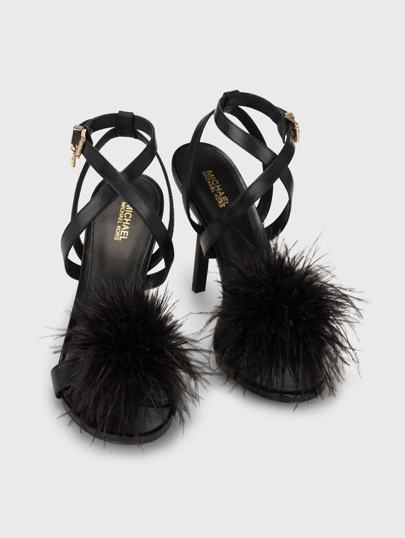 Leather heeled sandals with detail - 6