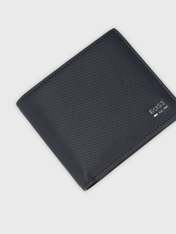 Navy blue wallet with embossed logo - 4