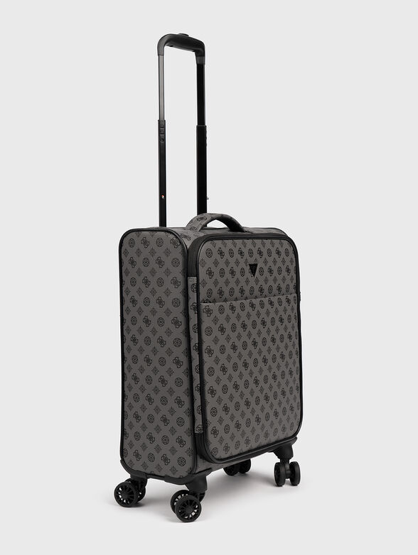 Monogram logo effect suitcase in black  - 3