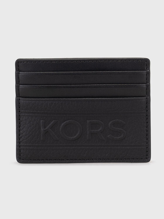 Suport de card din piele cu logo - 1