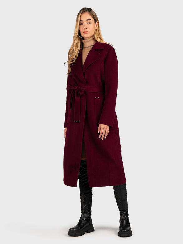Beige coat with logo accents - 1