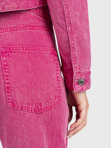 Denim jacket in pink color - 5