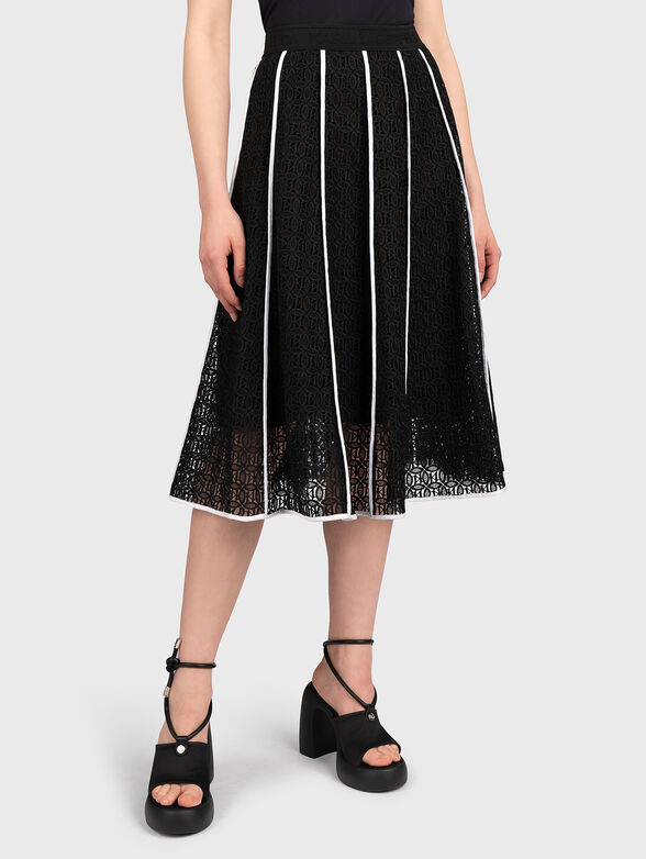 KL black lace skirt with embroidery - 1