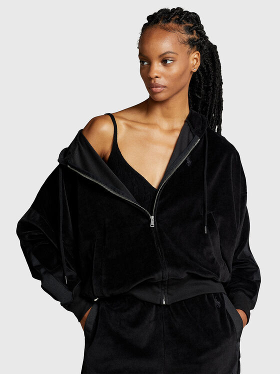 Sports sweatshirt in velvet - 1