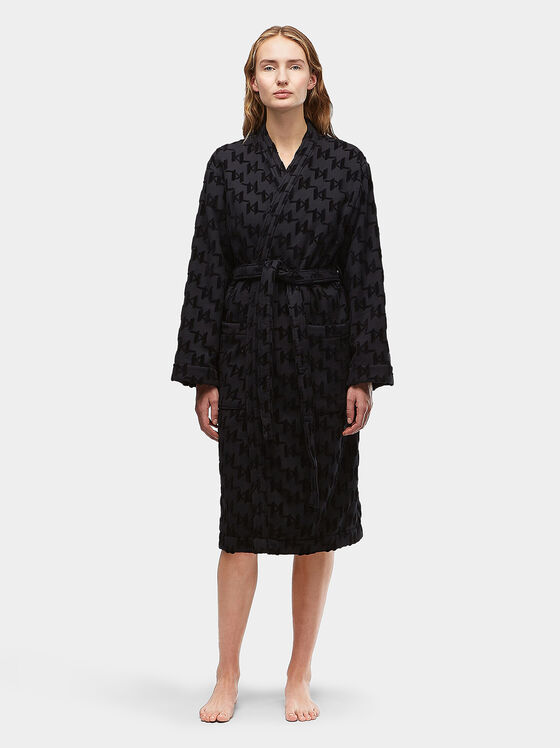Monogram print bathrobe - 1