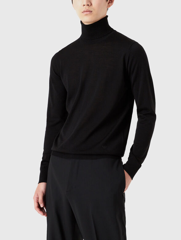 Wool sweater with polo collar - 1