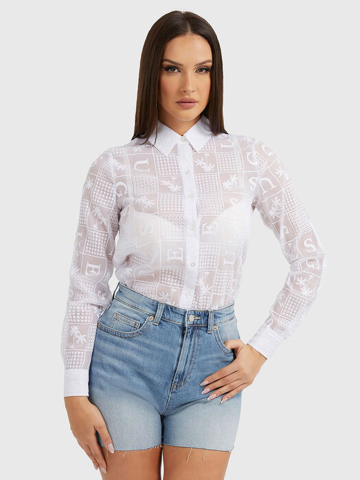 VIVIENNE shirt in chiffon with embroidered details