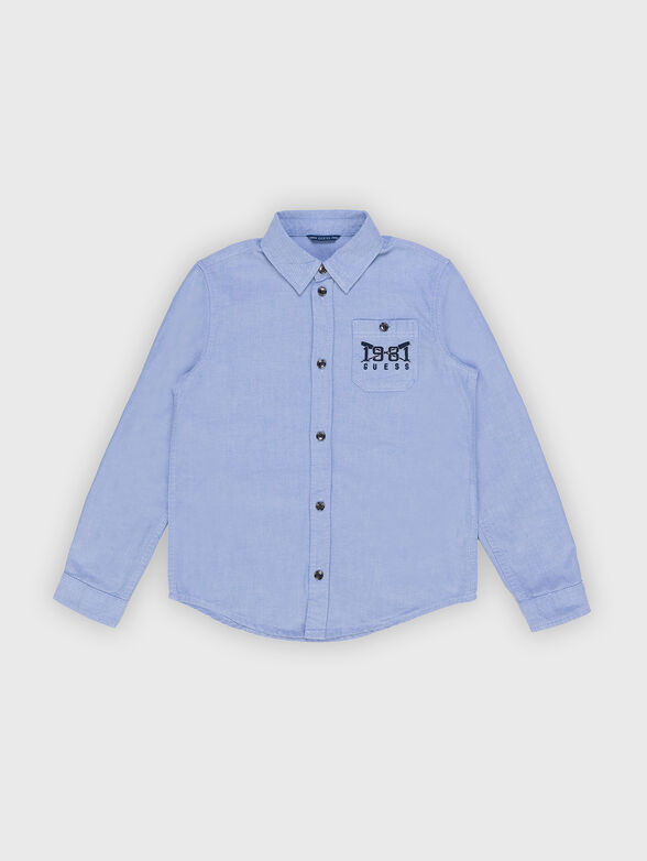 Blue shirt with accent back - 1