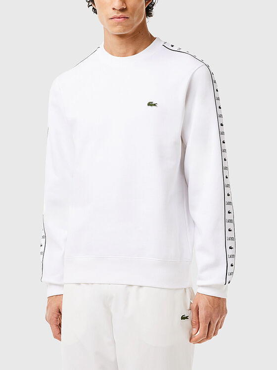 White sweatshirt with contrast stripe  - 1