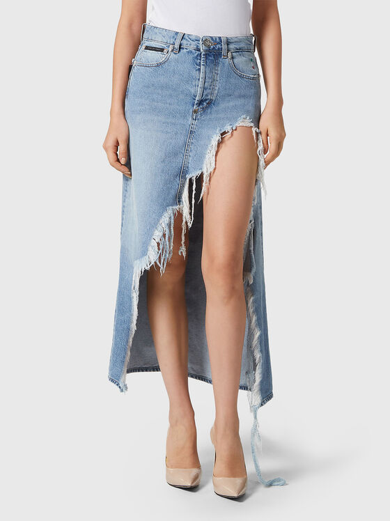 Fustă din denim cu rupturi - 1