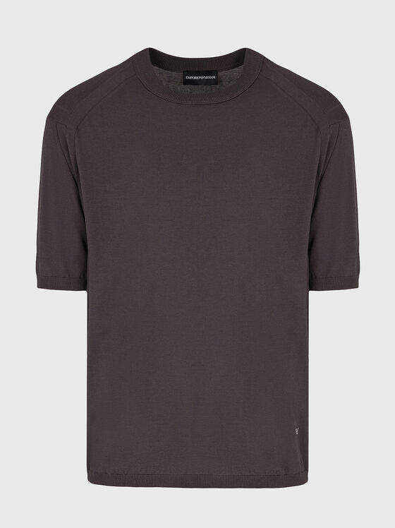 Beige T-shirt with silk blend - 1