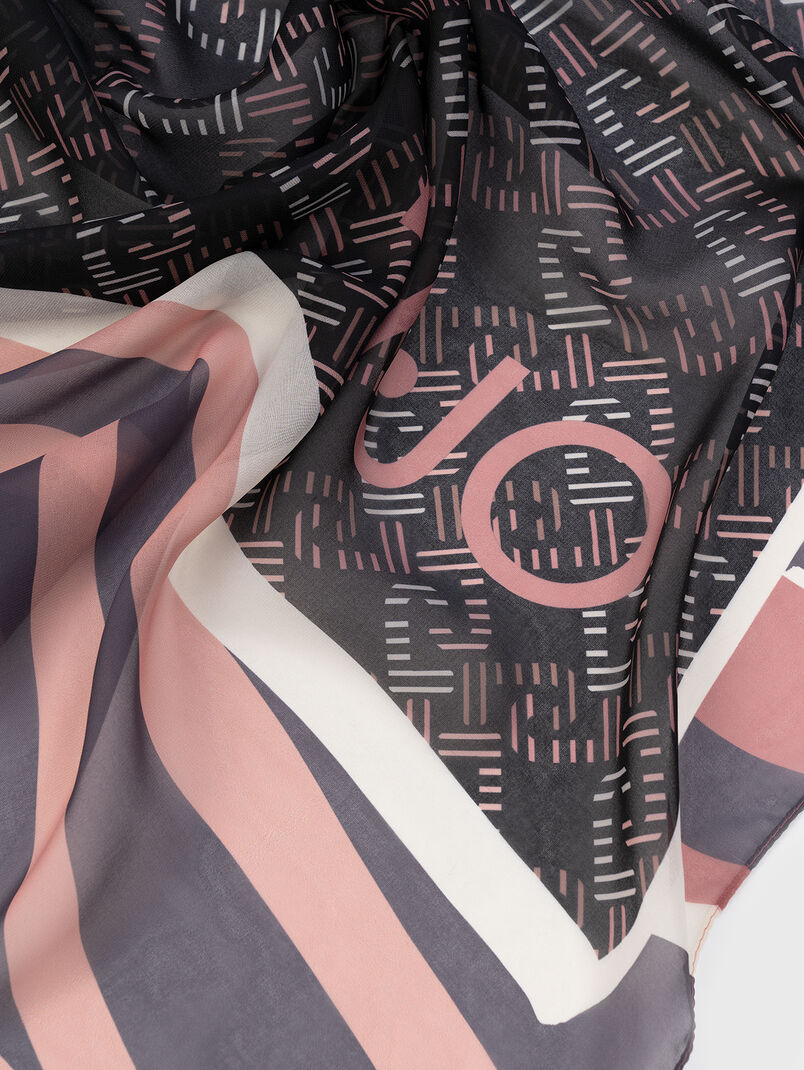 FOULARD black scarf with print - 3