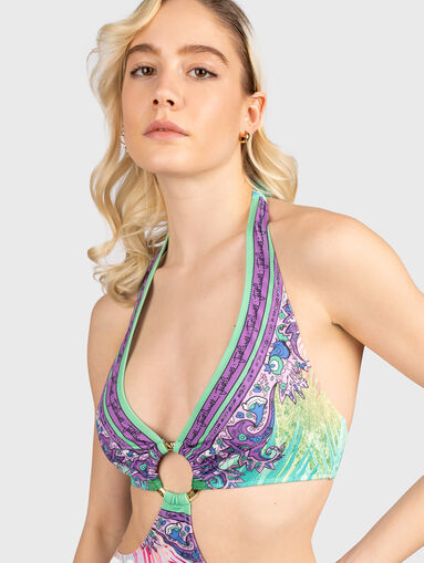 One-piece swimsuit with multicolored print - 4