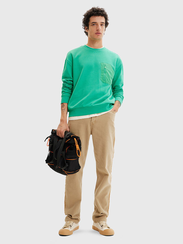 SWEAT DYLAN green sweatshirt with accent pocket - 2