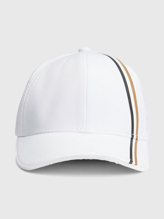 White hat with accent stripes - 1