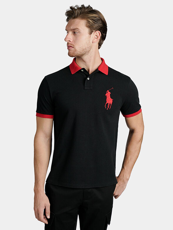 Polo-shirt with logo inscription under the collar - 1