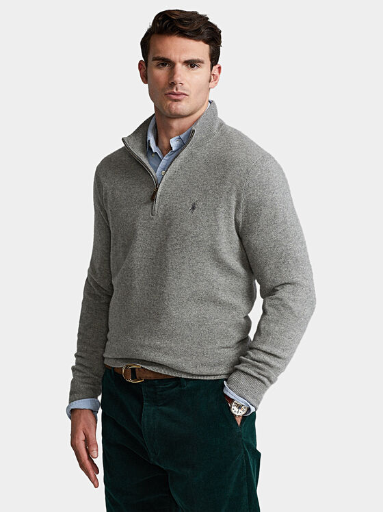 Sweare with zip and logo embroidery - 1